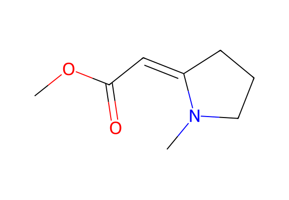 Structure image for Methyl 2-(1-Methyl-2-pyrrolidylidene)acetate